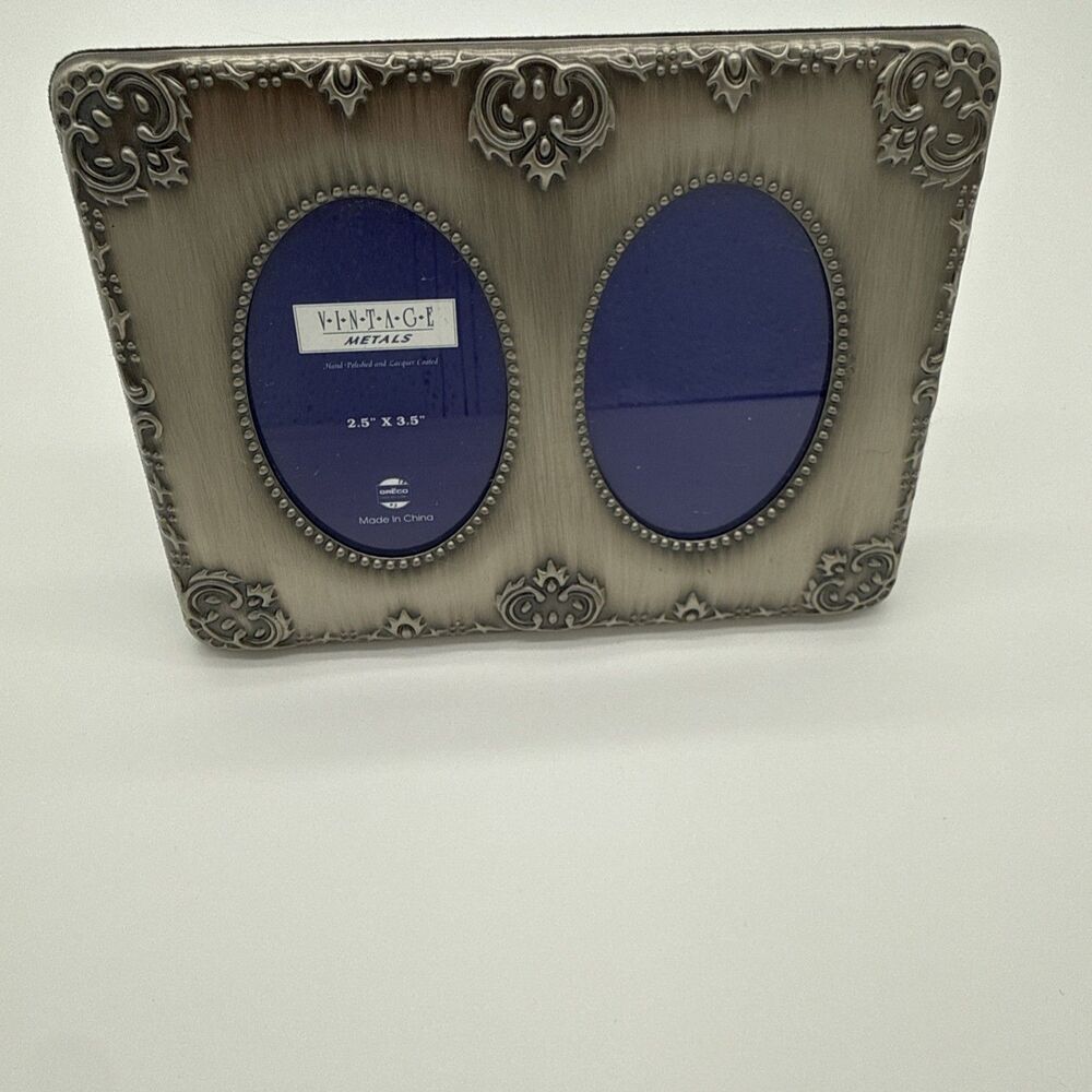 Vintage Metals Laquer Coated Picture Frame Ornate 2.5” X 3.5”
